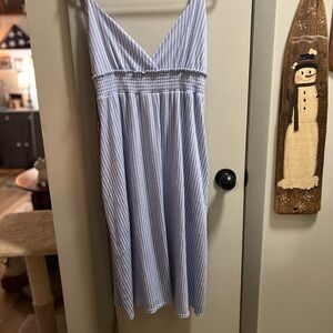 Laura Ashley Striped Blue and White Dress